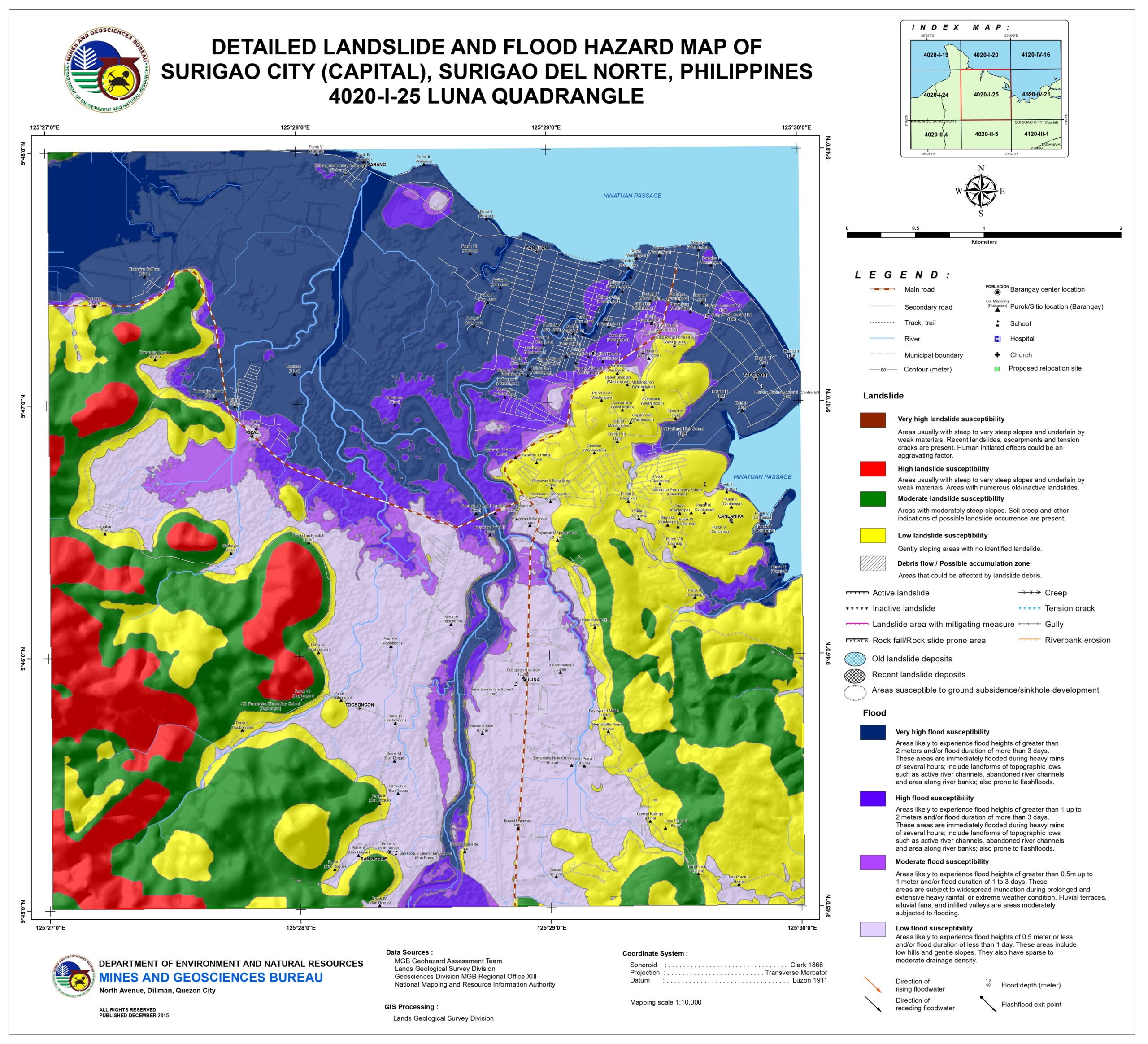 Detailed Landslide and Flood Hazard Map of Surigao City